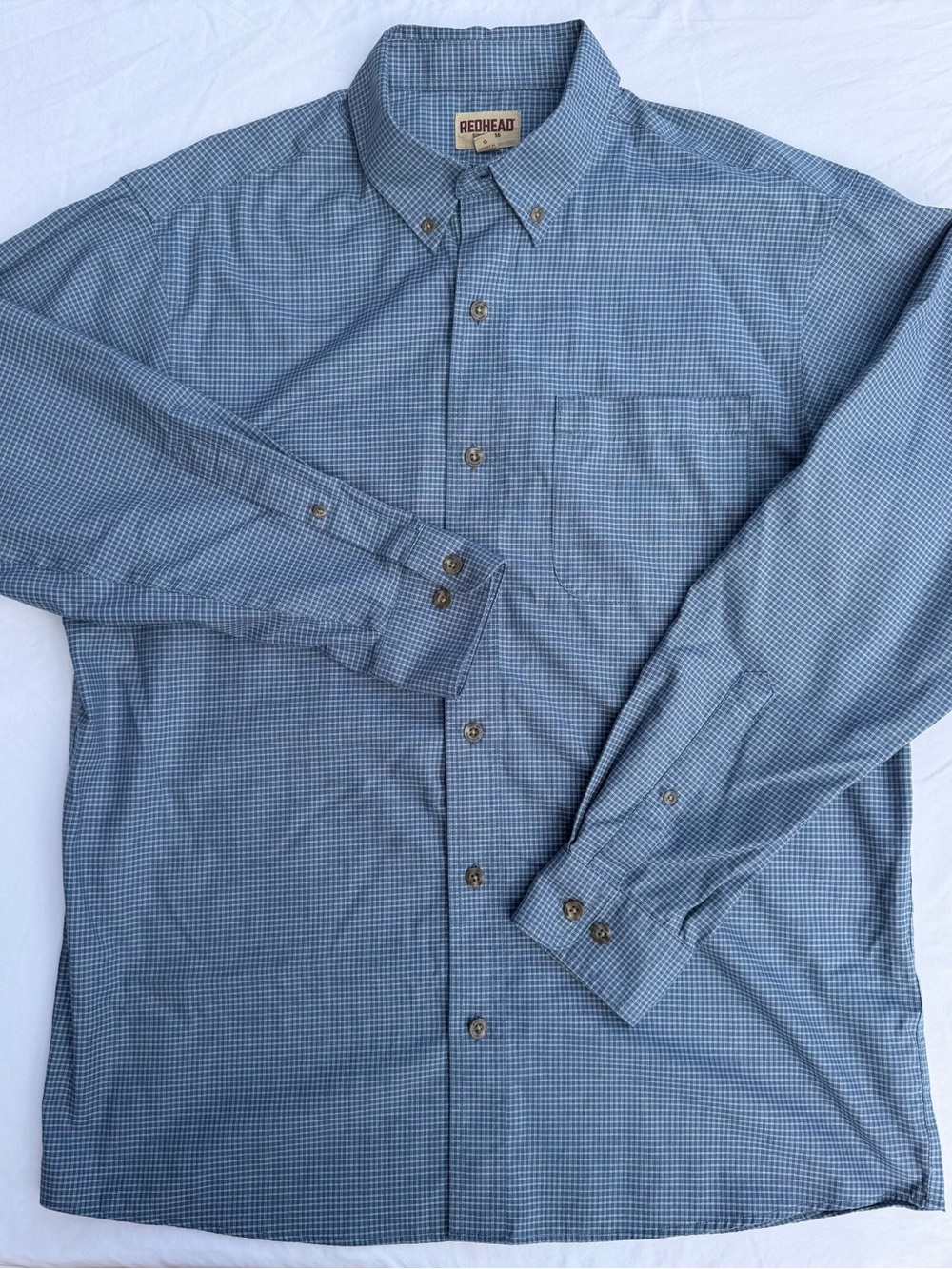 RedHead Men's Blue Checked Button-Down Shirt